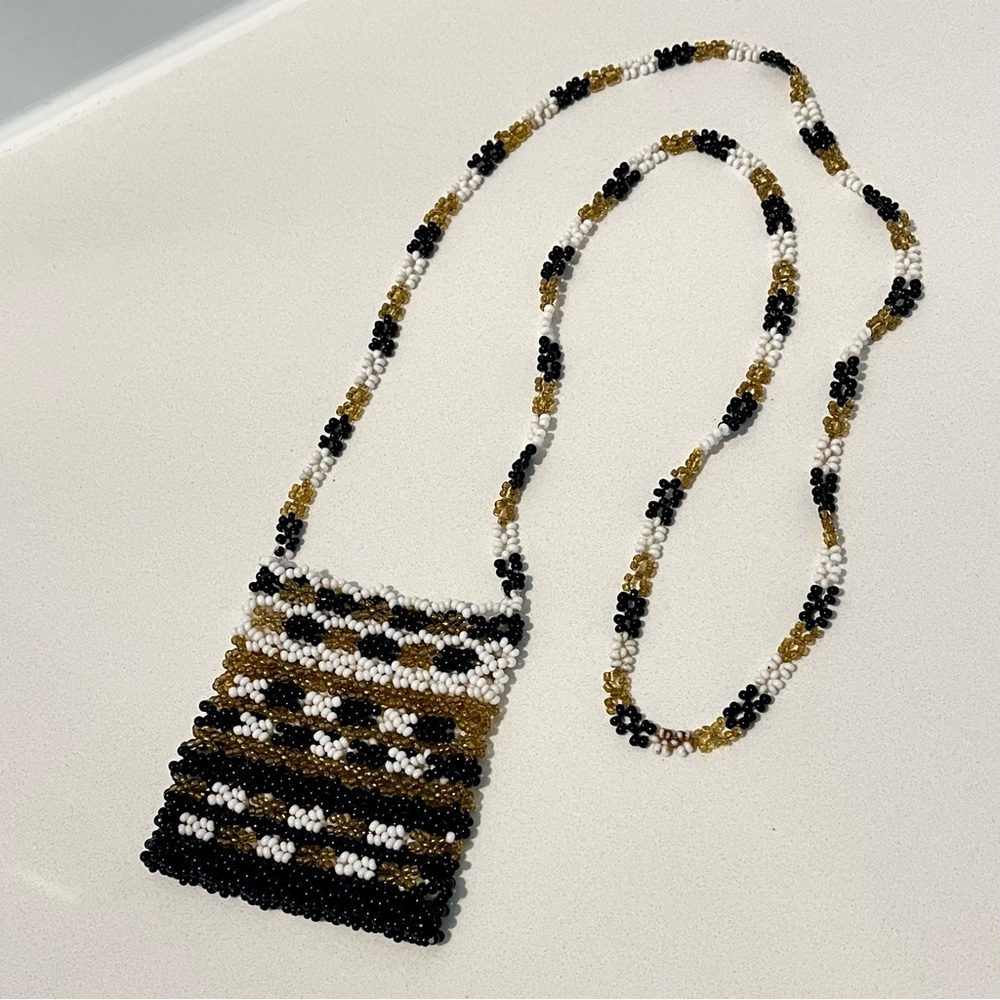 Tiny Hand Beaded Bag Mini Pouch Like New